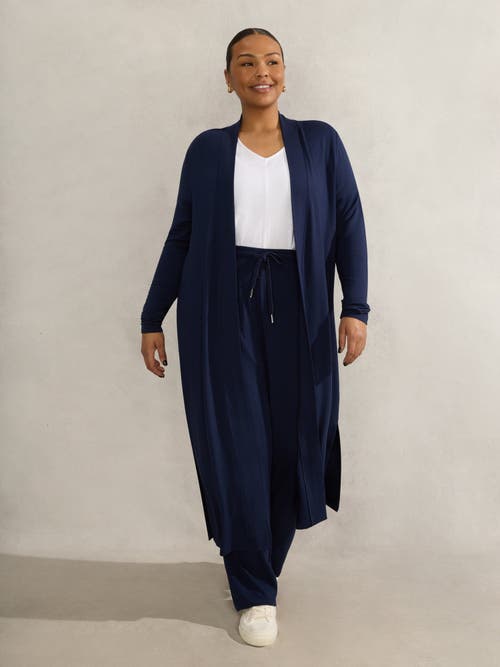 Live Unlimited Lightweight Supersoft Maxi Cardigan In Blue