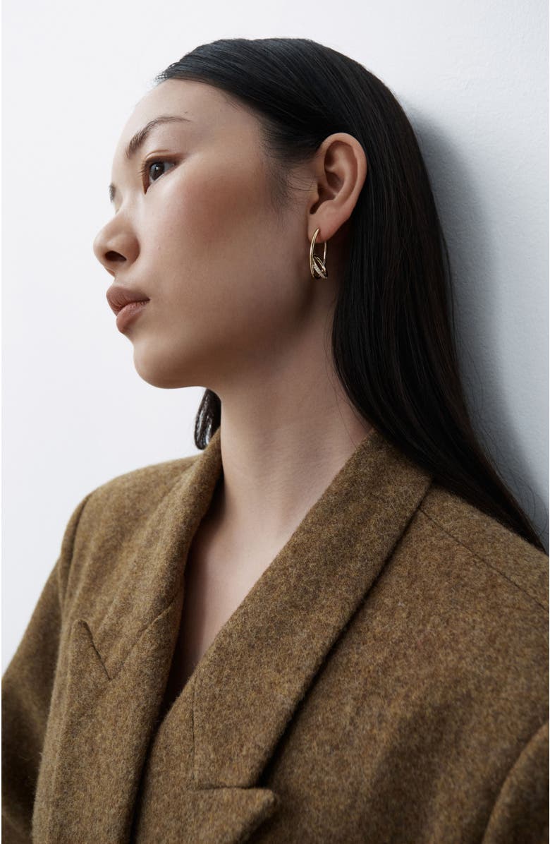 Otiumberg 14kt Gold Vermeil Pave Spiralis Earrings, Alternate, color, Yellow Toned Gold