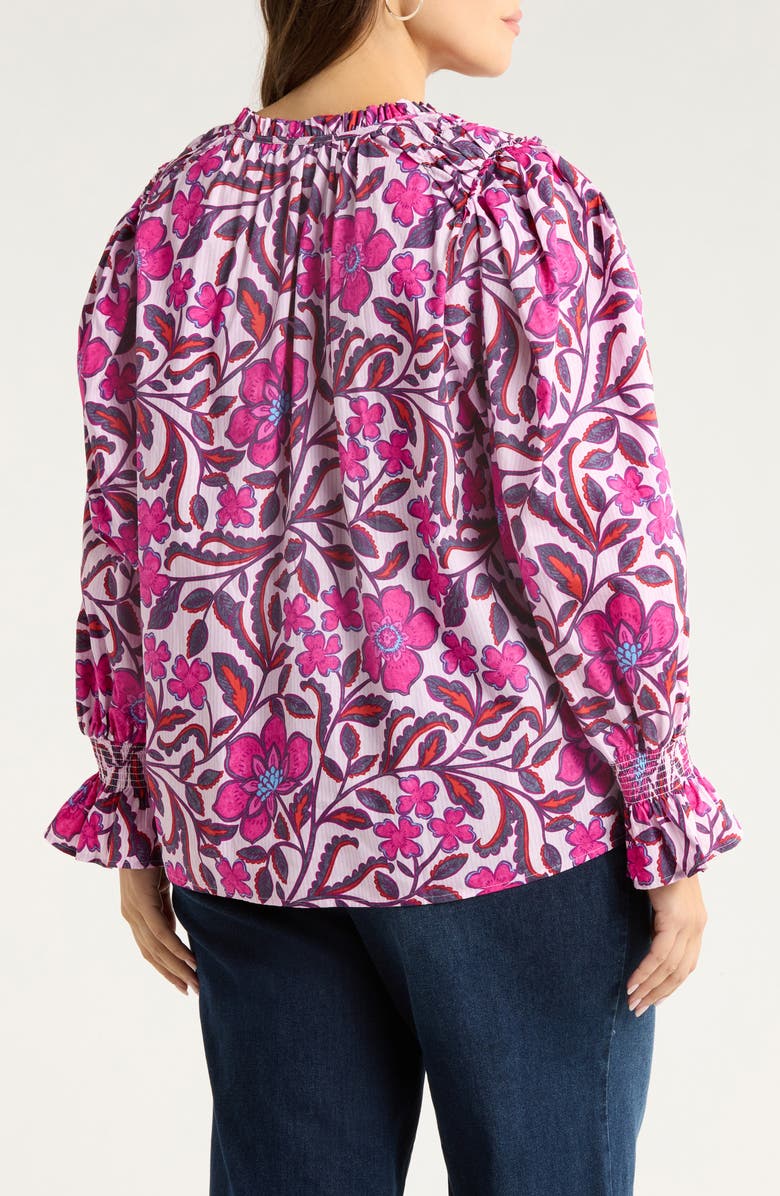 SUGARLIPS Aubrey Floral Print Long Sleeve Shirt, Alternate, color, Pink-Multi