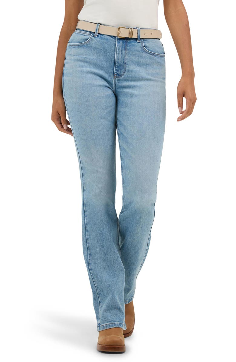 Wrangler High Waist Bootcut Jeans, Main, color, Dune