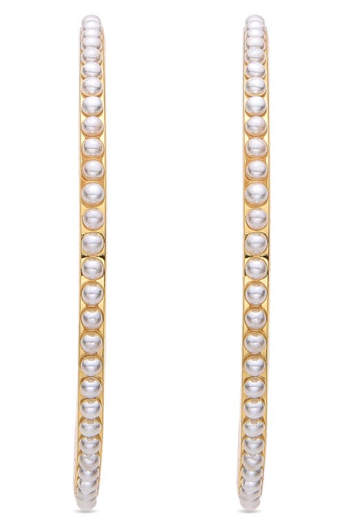Eye Candy Los Angeles Lyna Faux Pearl Hoop Earrings