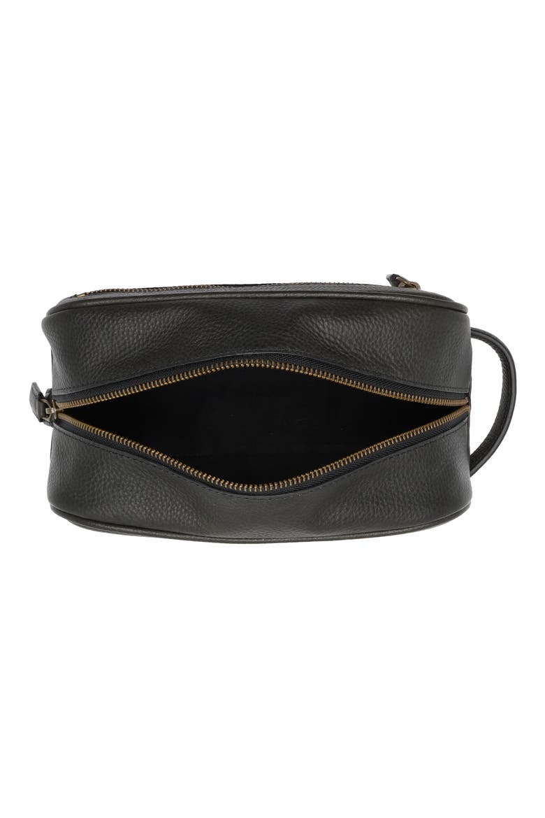 Pebbled Leather Dopp Kit, Alternate, color, BLACK