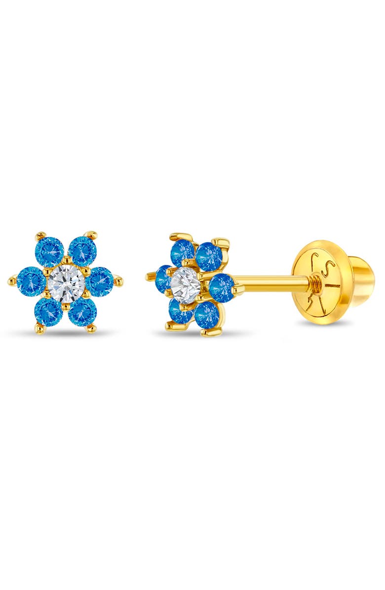 In Season Jewelry 14k Flower Cluster Earrings, Main, color, Blue