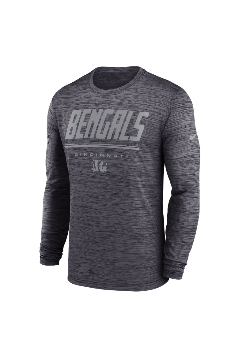 Men's Nike Black Cincinnati Bengals Sideline Offensive Transition Velocity Dri-FIT Long Sleeve T-Shirt, Alternate, color, Black