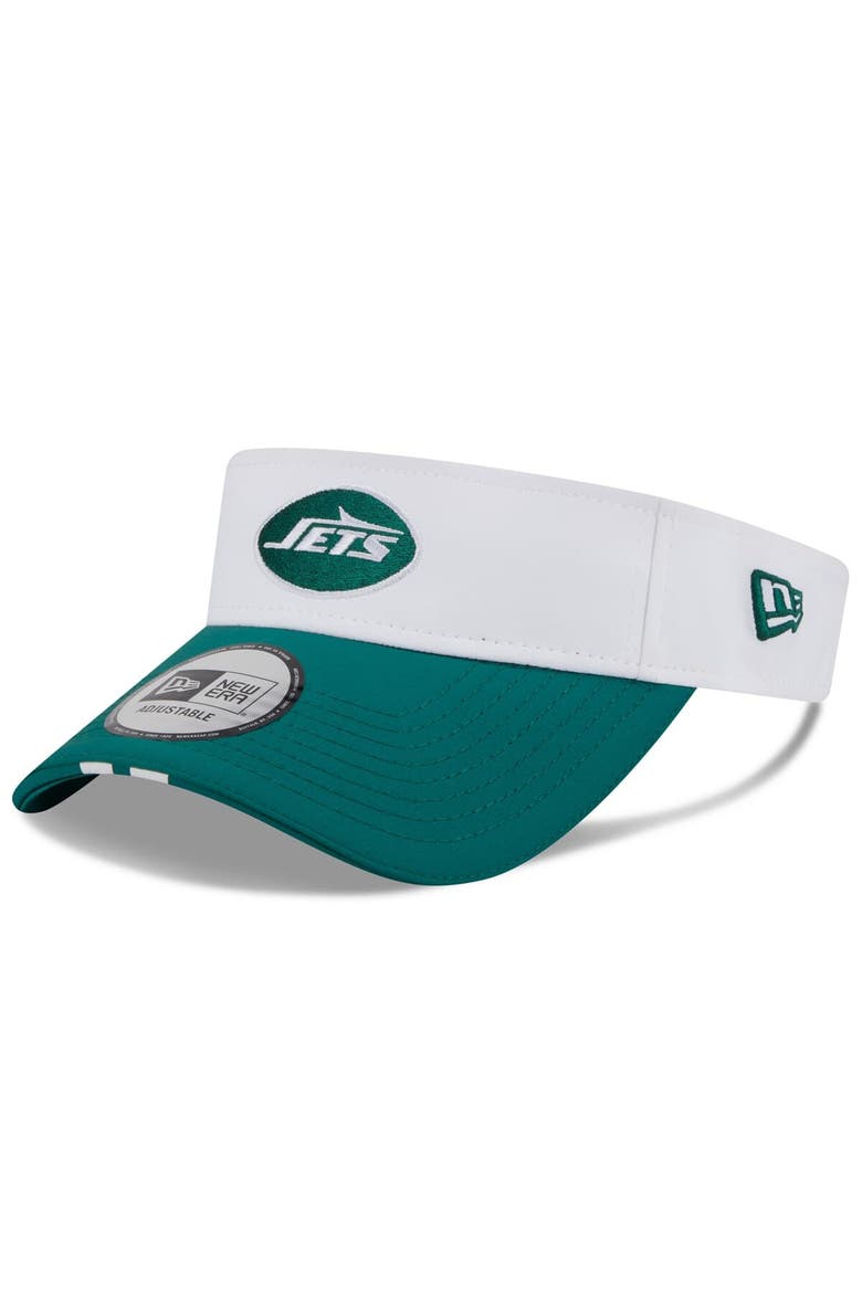 Men's New Era  White/Green New York Jets 2025 NFL Training Camp Adjustable Visor, Main, color, White