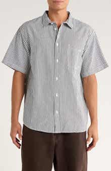 Vans Lawson Stripe Short Sleeve Cotton & Linen Button-Up Shirt