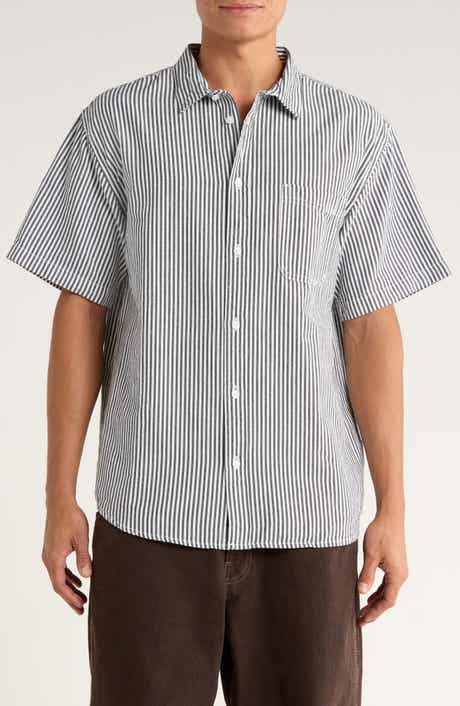 Vans Lawson Stripe Short Sleeve Cotton & Linen Button-Up Shirt
