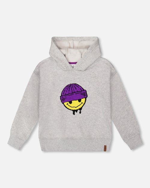 Deux Par Deux Pullover Fleece Hooded Sweatshirt In Gray