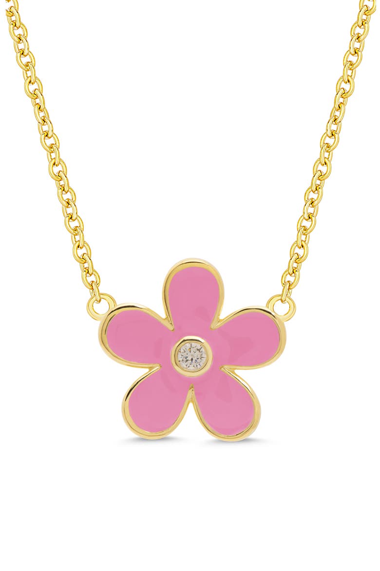Kids' Floral Pendant Necklace, Main, color, PINK