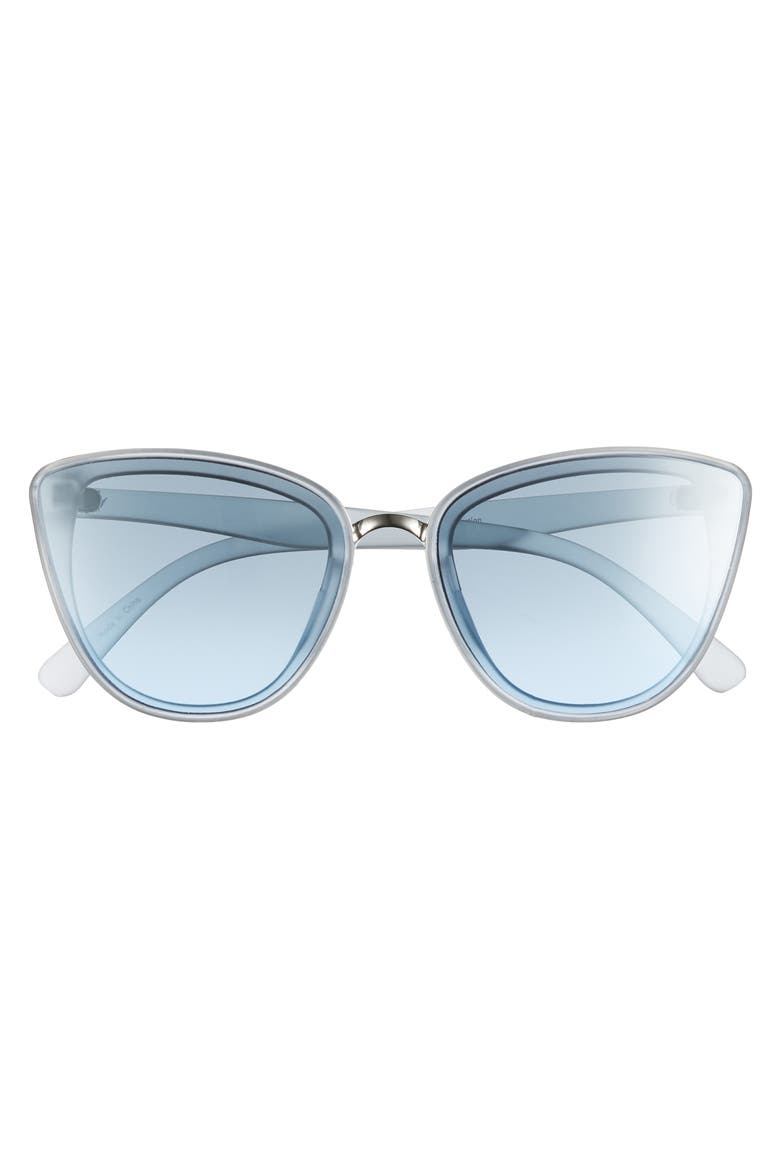 55mm Perfect Cat Eye Sunglasses, Alternate, color, BLUE/ BLUE