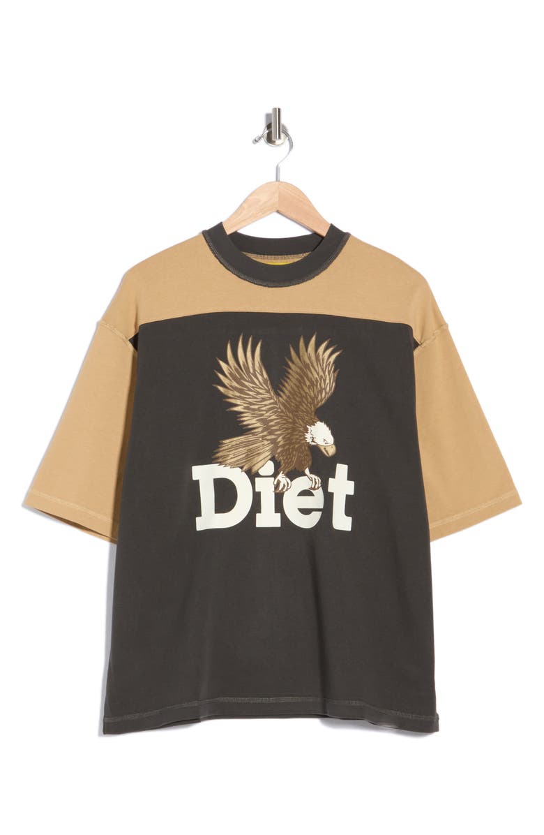 DIET STARTS MONDAY Eagle Yoke T-Shirt, Main, color, Tan/ Vintage Black