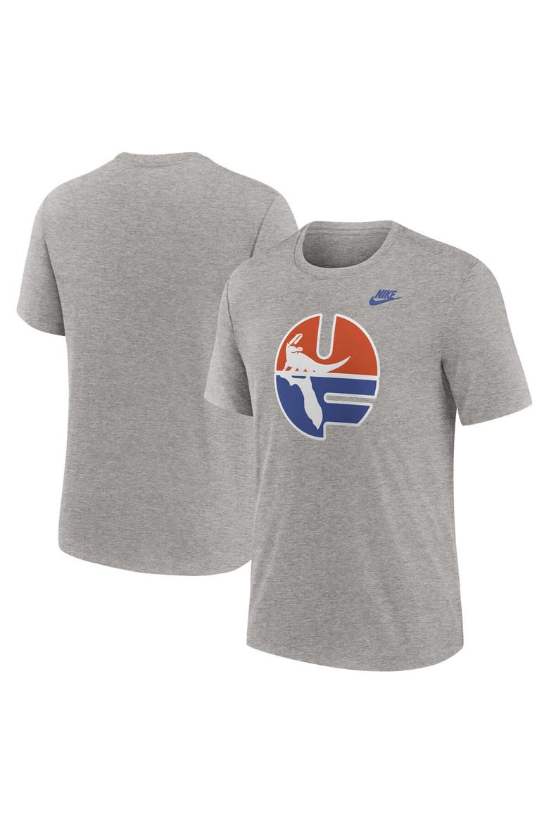 Men's Nike Heather Gray Florida Gators Blitz Legacy Primary Tri-Blend T-Shirt, Alternate, color, Heather Gray