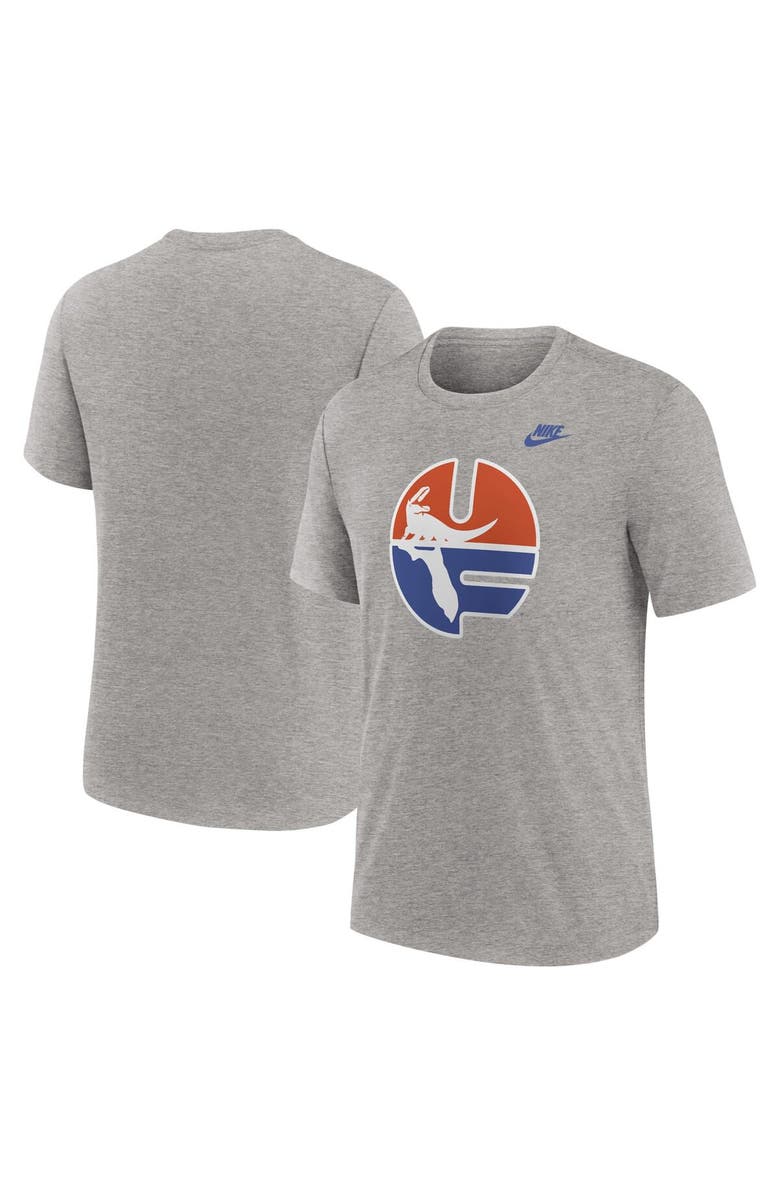 Nike Men's Nike Heather Gray Florida Gators Blitz Legacy Primary Tri-Blend T-Shirt, Alternate, color, Heather Gray