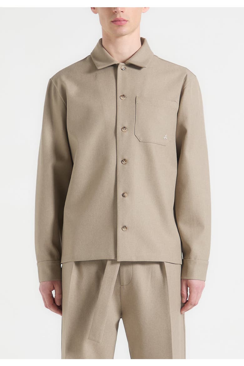 Valentin Tailored Overshirt, Alternate, color, Beige