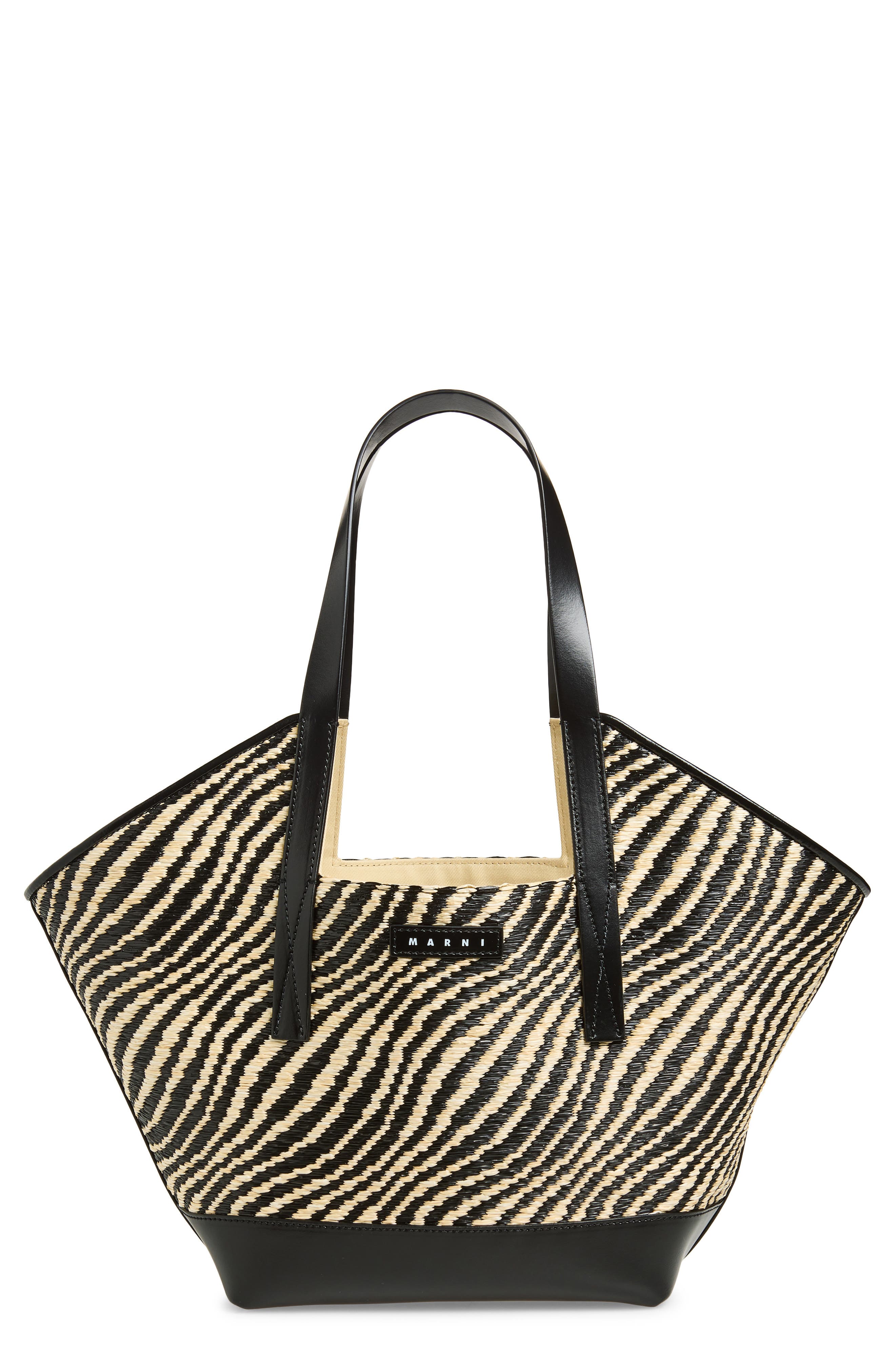 Marni Small Waves Tote, Main, color, 00N99 Black