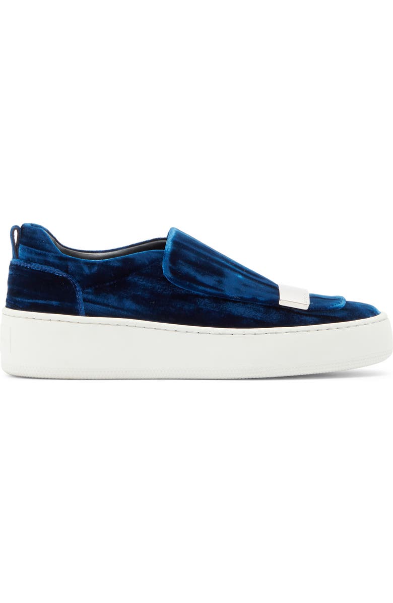 Sergio Rossi Velvet Slip-On Sneaker, Alternate, color,