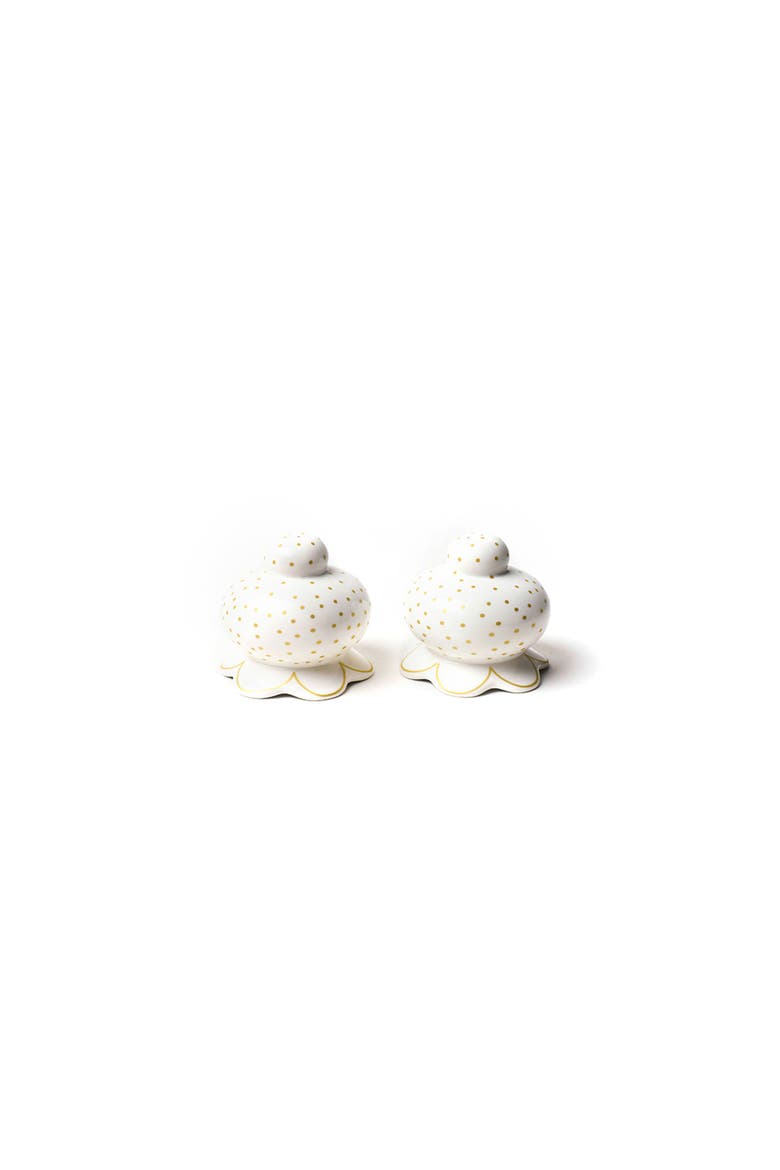 Deco Gold Scallop Salt and Pepper Shaker Set, Main, color, Yellow