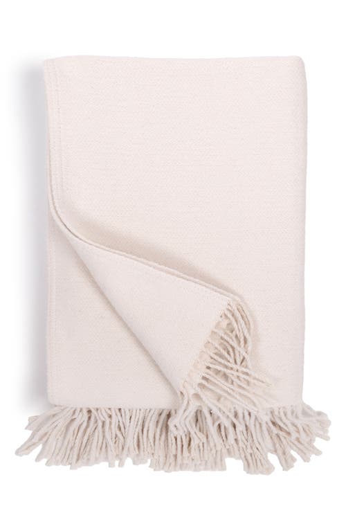 Pom Pom at Home Billie Fringe Cotton Throw Blanket in Ivory 