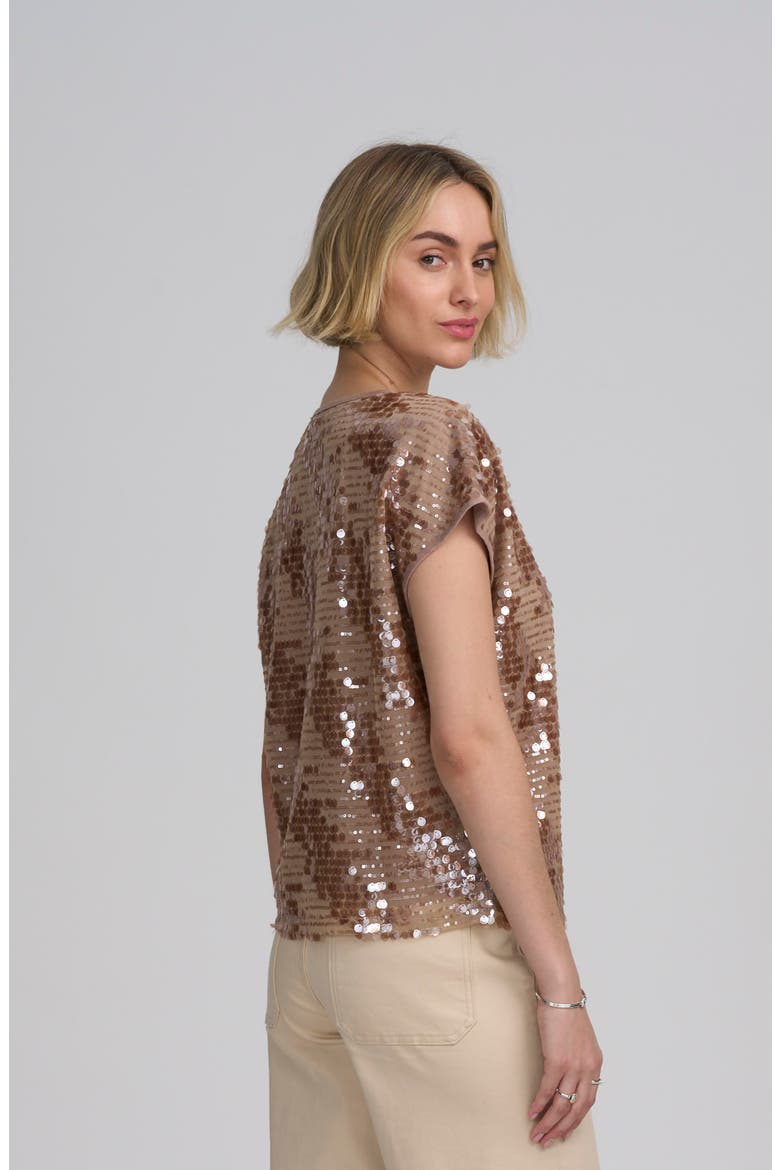 Sequin Tee, Alternate, color, CAPPUCCINO