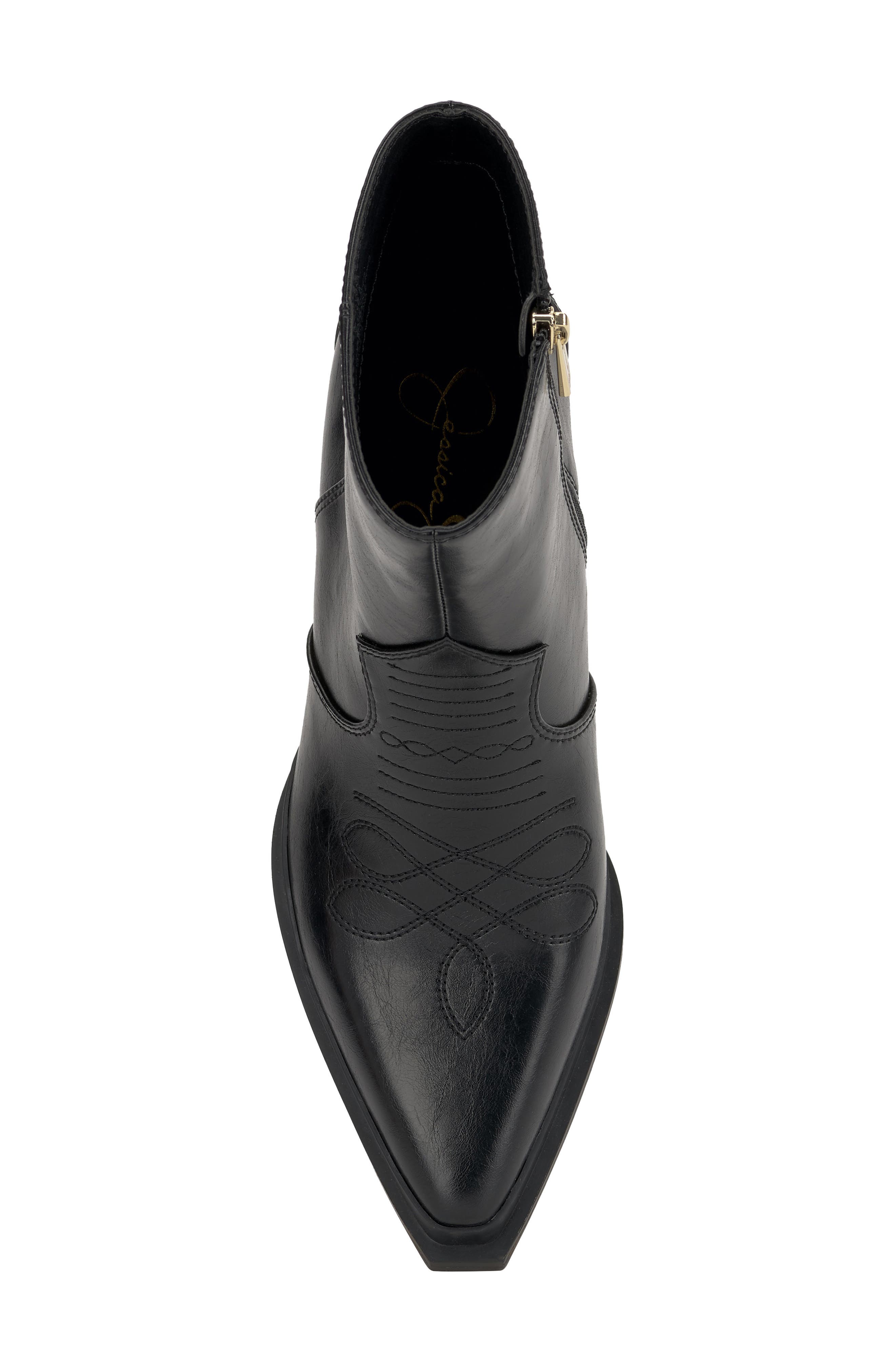 Jessica Simpson Helvona Pointed Toe Bootie, Alternate, color, Black