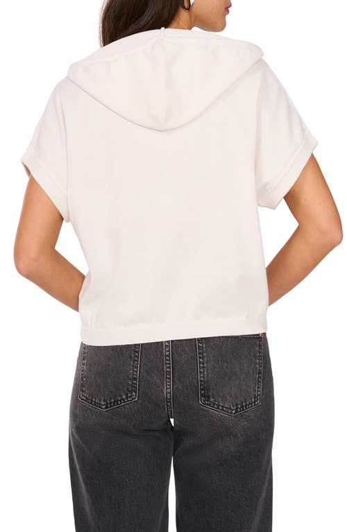 Vince Camuto Short Sleeve Hooded Sweater In White