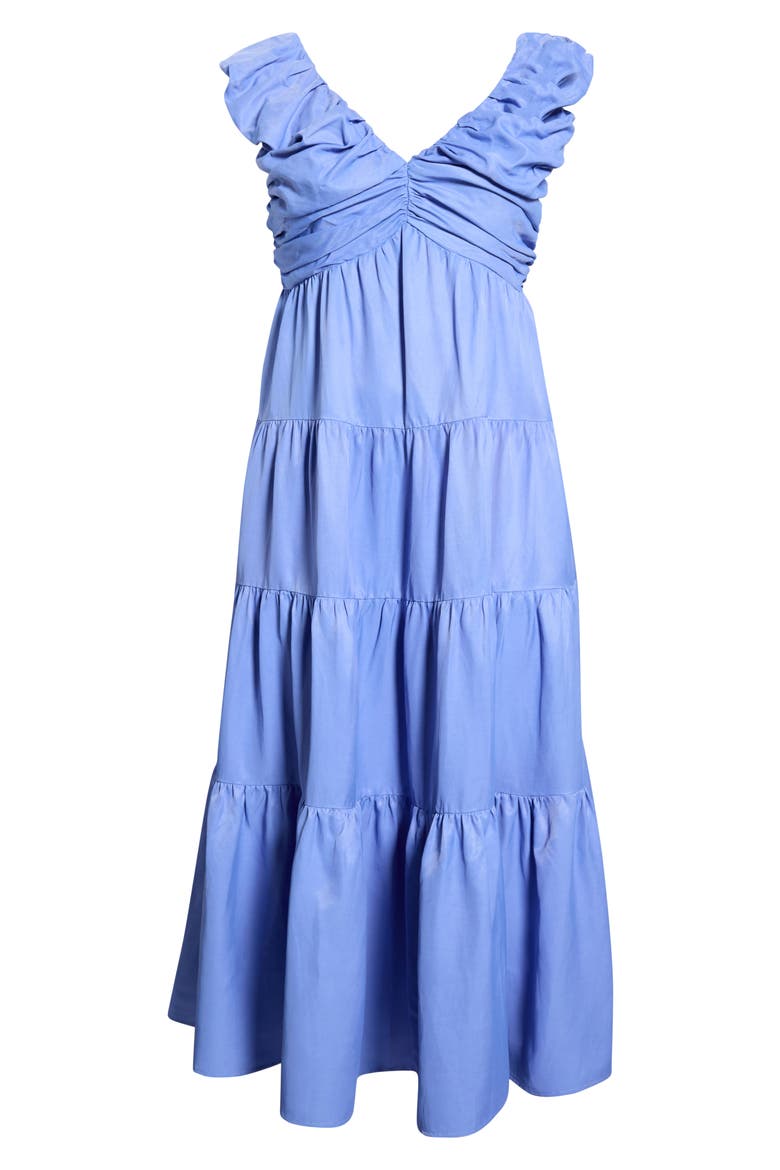 Ruffle Maxi Dress, Alternate, color, BLUE PERSIA