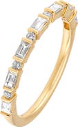 Frankie & Zoe Alternating Round & Emerald Cut Diamond Band Ring
