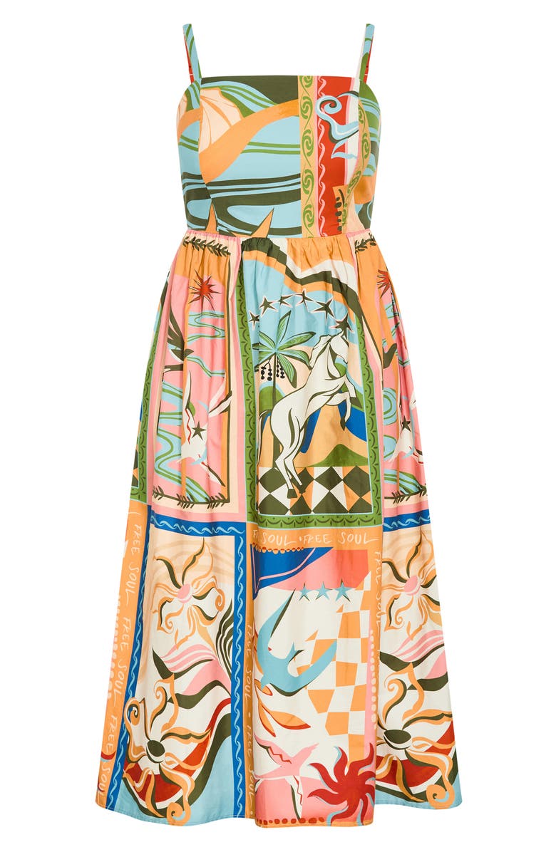 City Chic Wild Soul Cotton Maxi Sundress, Alternate, color, Wild Soul