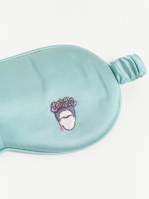 Lost Pattern Nyc Silk Sleep Eye Mask In Blue