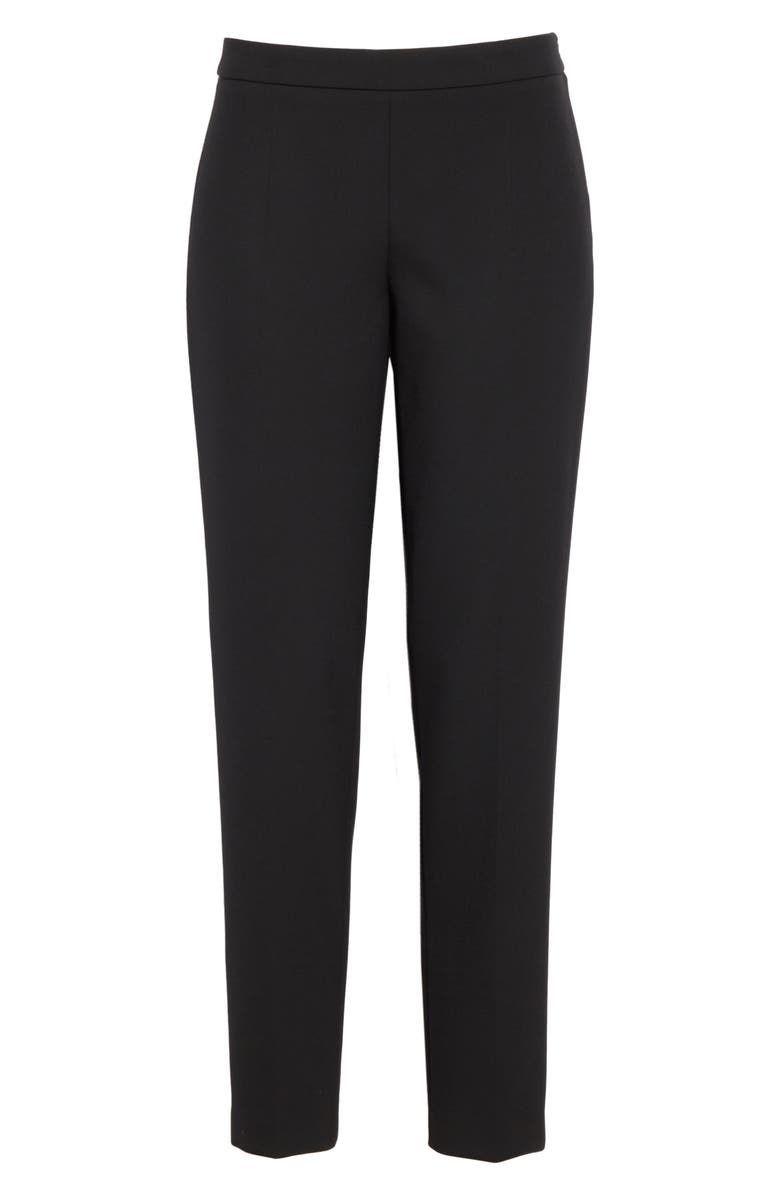 BOSS Tiluna Soft Stretch Side Zip Ponte Trousers, Alternate, color, Black