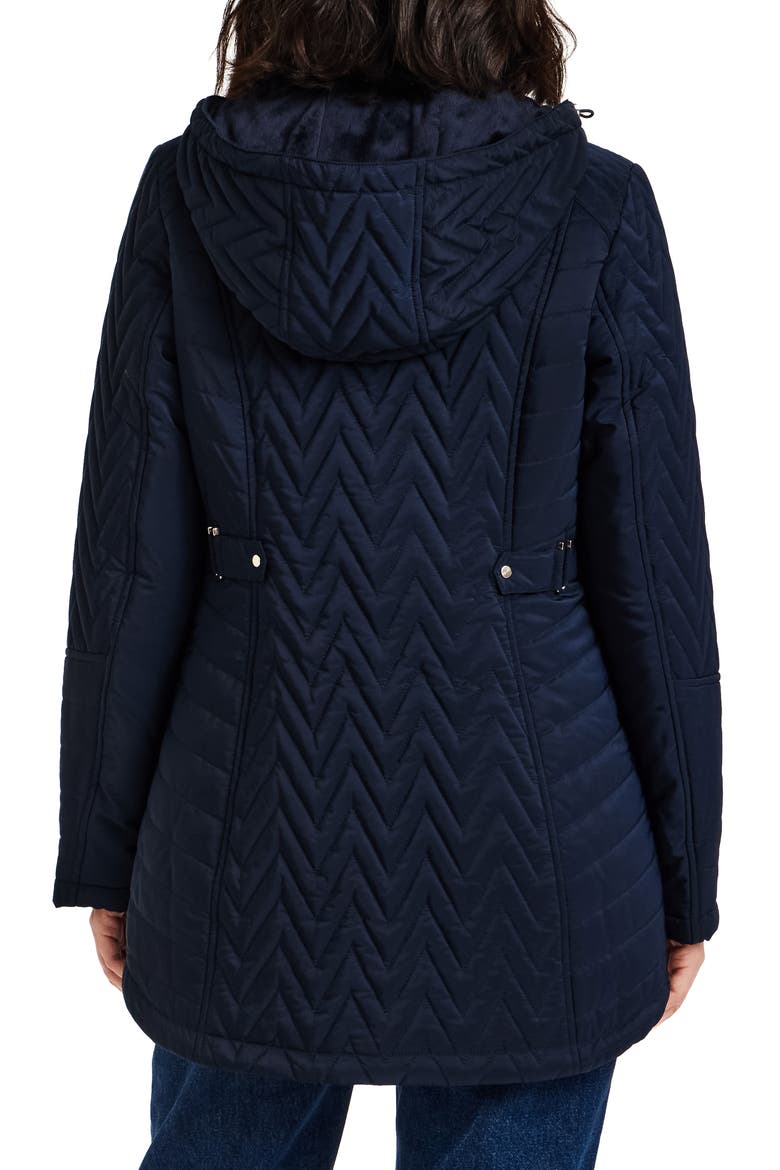 Hooded Quilted Jacket, Alternate, color, NAVY