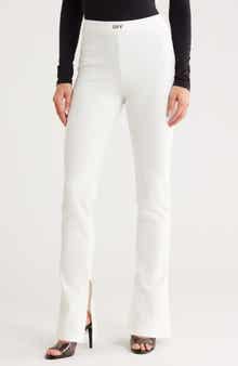 Off-White Sleek Split Cuff Flare Leggings