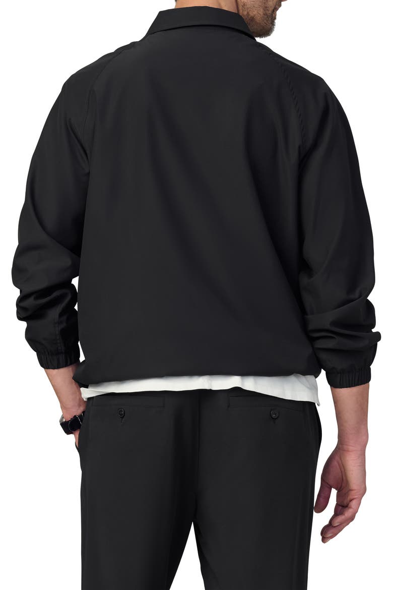 Water Resistant Nylon Coach's Jacket, Alternate, color, BLACK