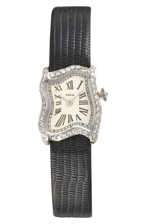 PASCAL Mirage Lab Grown Diamond Leather Strap Watch, 22mm x 28mm in Classic at Nordstrom