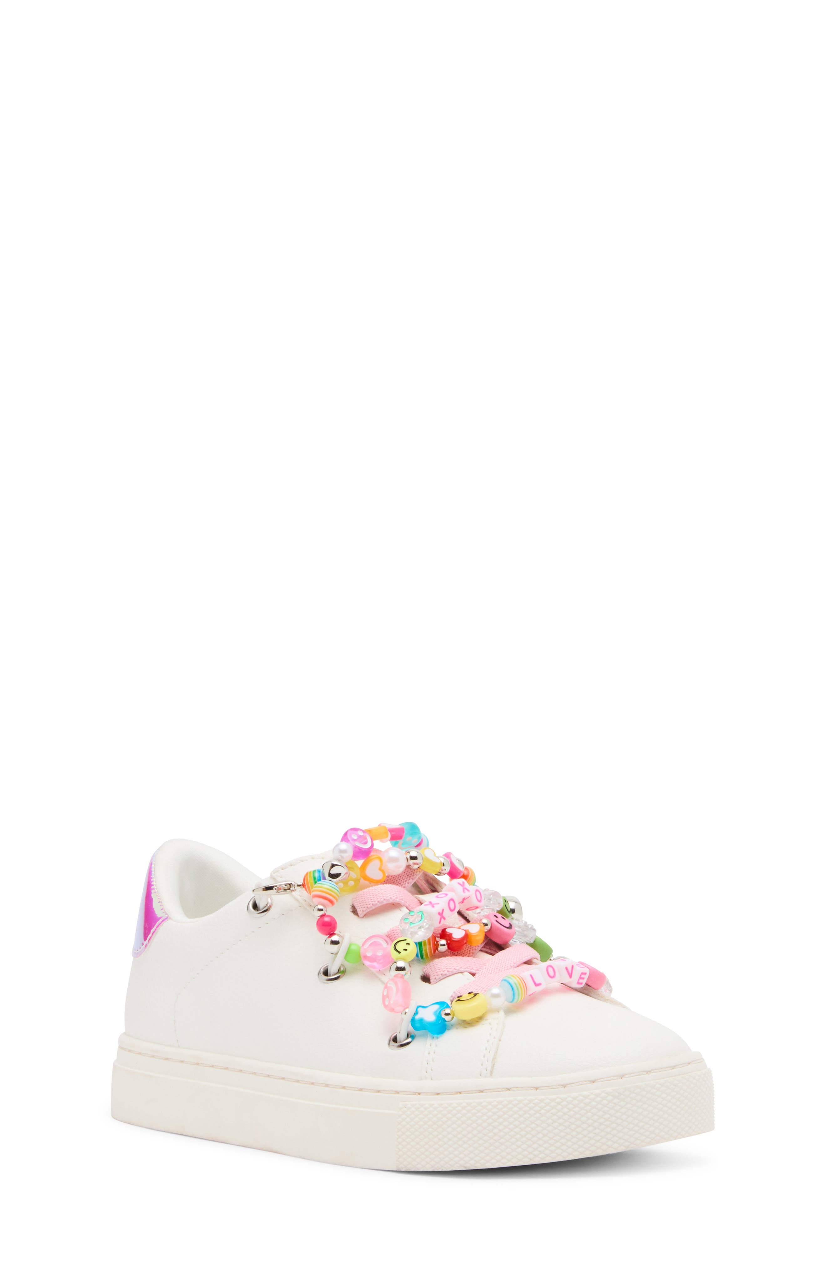 Kids' Jhushed Sneaker, Main, color, WHITE
