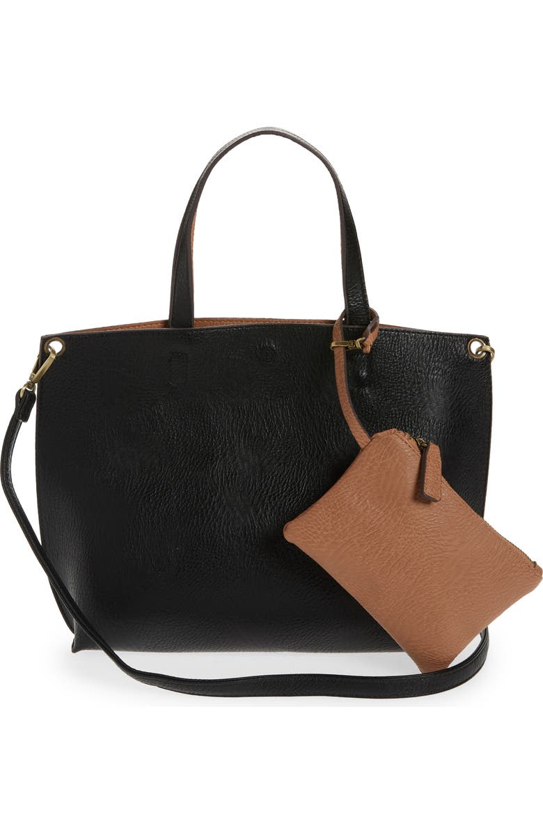 Street Level Mini Reversible Faux Leather Tote & Wristlet, Alternate, color,
