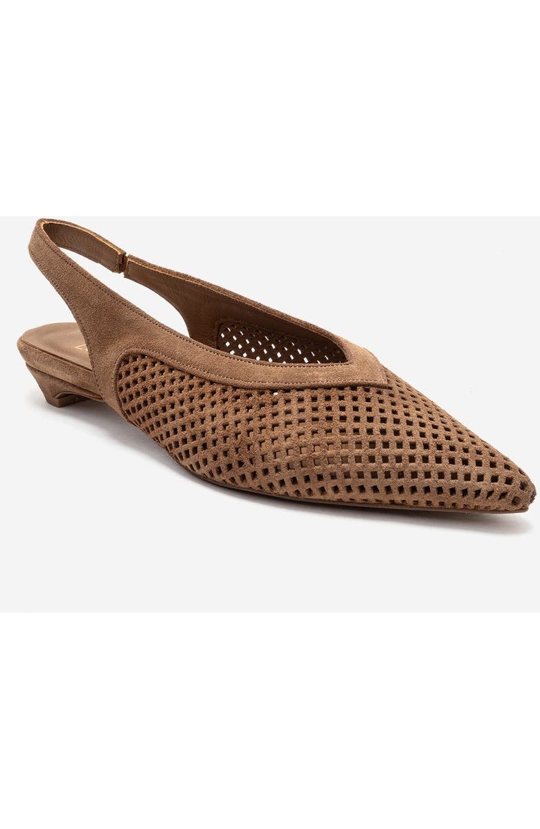 Forever & Always Shoes Lieve Leather Slingback Pump, Alternate, color, Cognac Suede