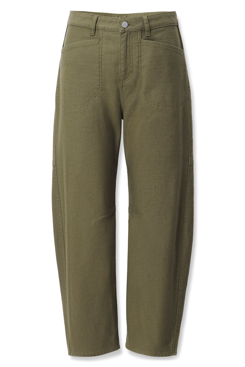 Stevie Tapered Stretch Cotton Utility Pants, Alternate, color, OLIVE