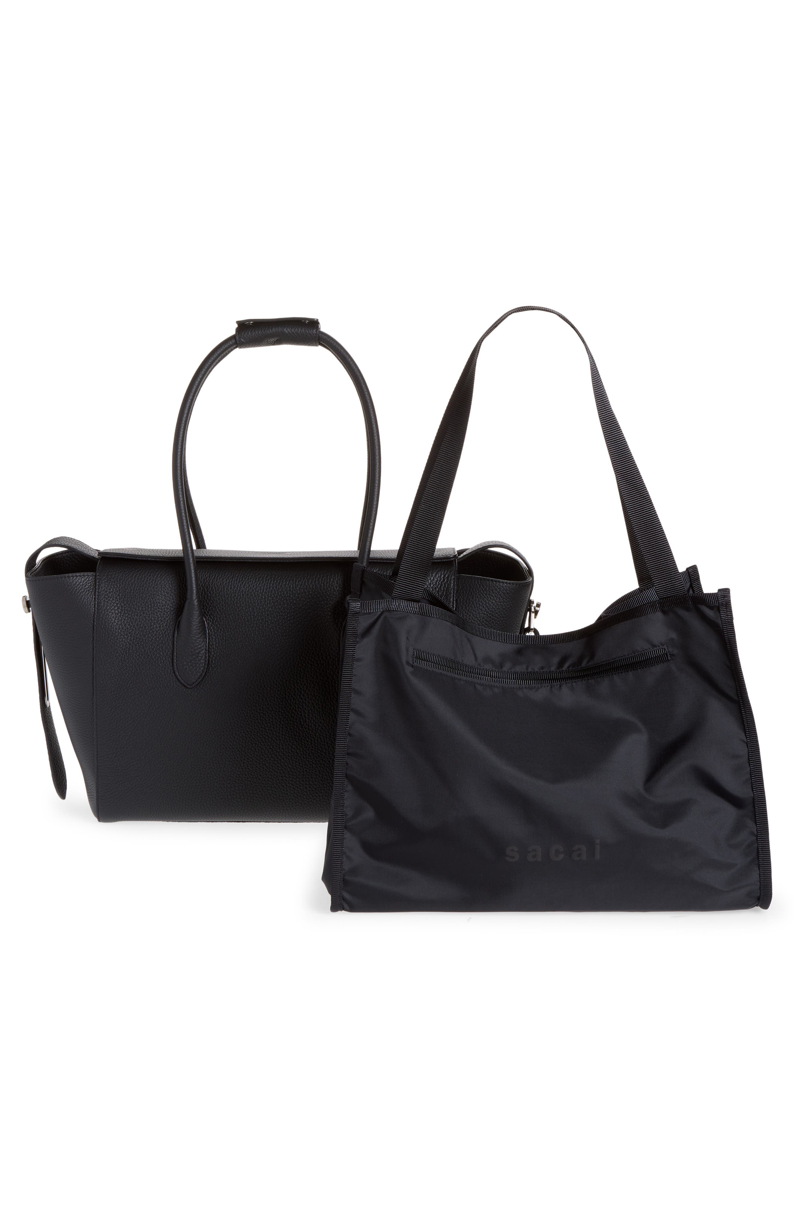 Lock Leather Shoulder Bag, Alternate, color, BLACK