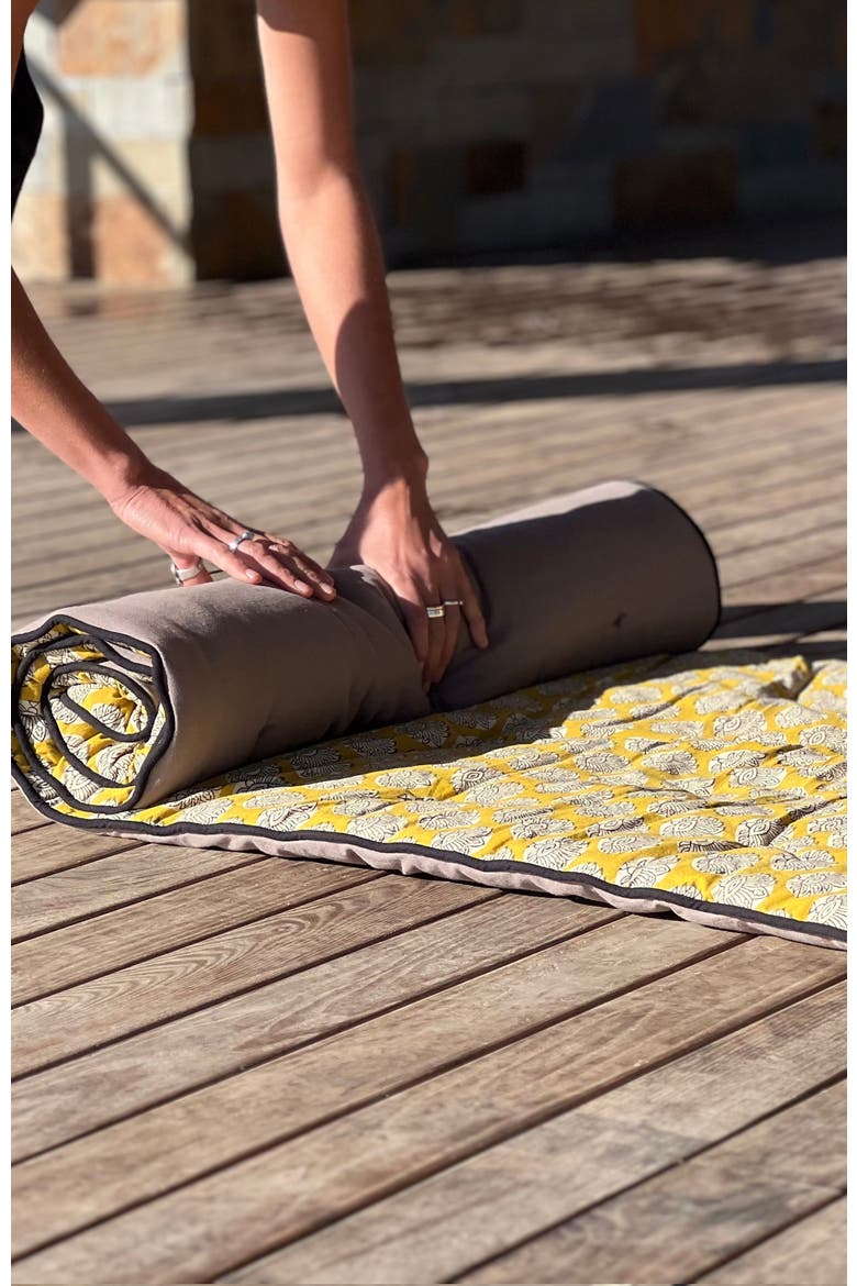 Block Print Yoga Mat and towel, Alternate, color, Block Print