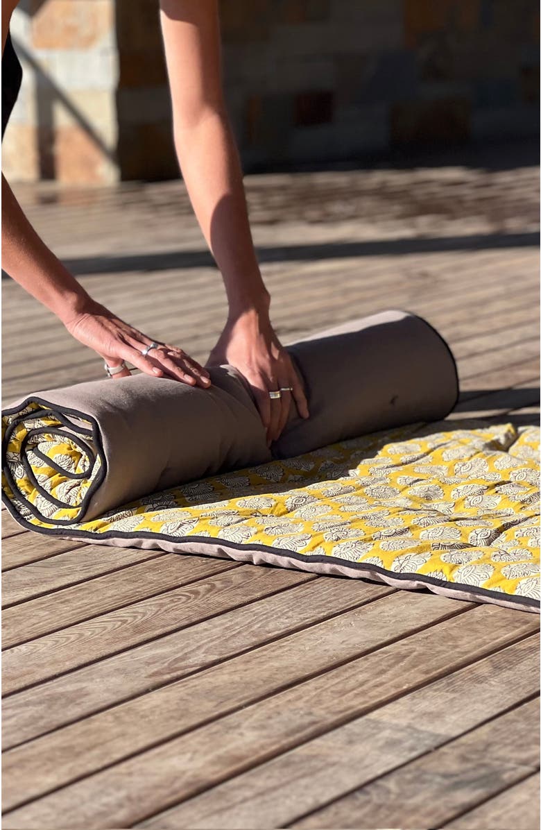 Verve Culture Block Print Yoga Mat and towel, Alternate, color, Block Print