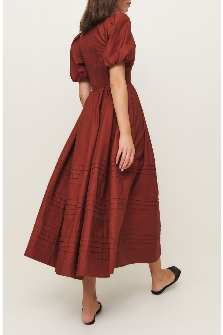Everlyn Puff Sleeve Stretch Organic Cotton Maxi Dress, Alternate, color, FIG JAM