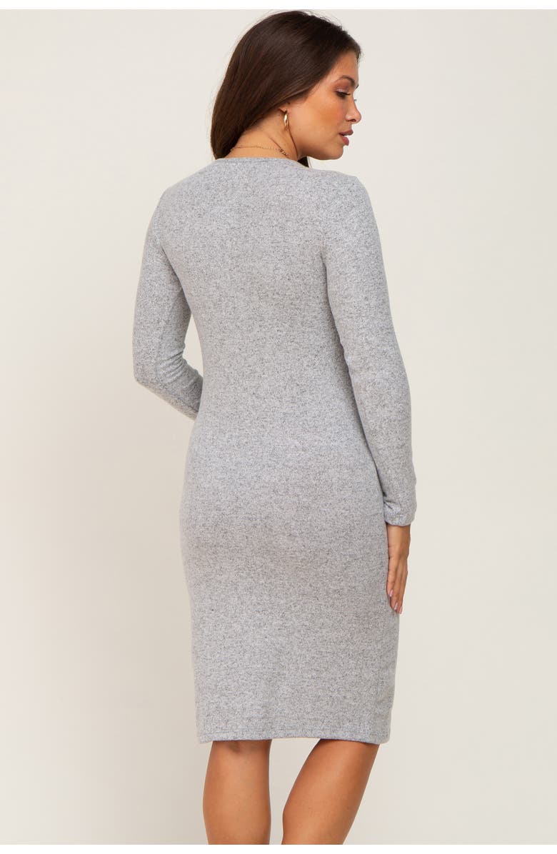 PinkBlush Brushed Knit Long Sleeve Wrap Nursing Dress, Alternate, color,