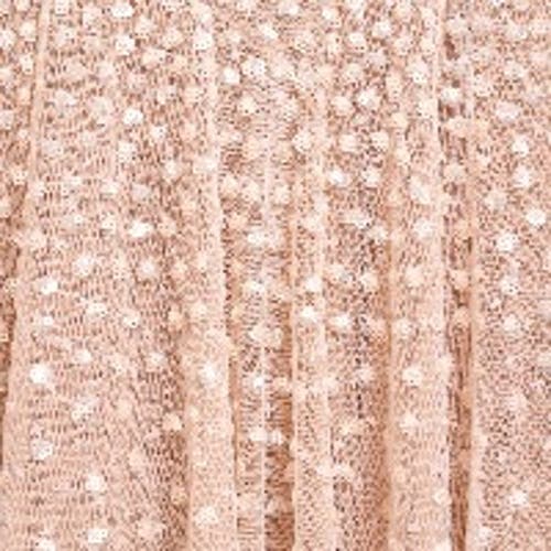 Needle & Thread Sequin Cascade Round Neck Gown In Neutral
