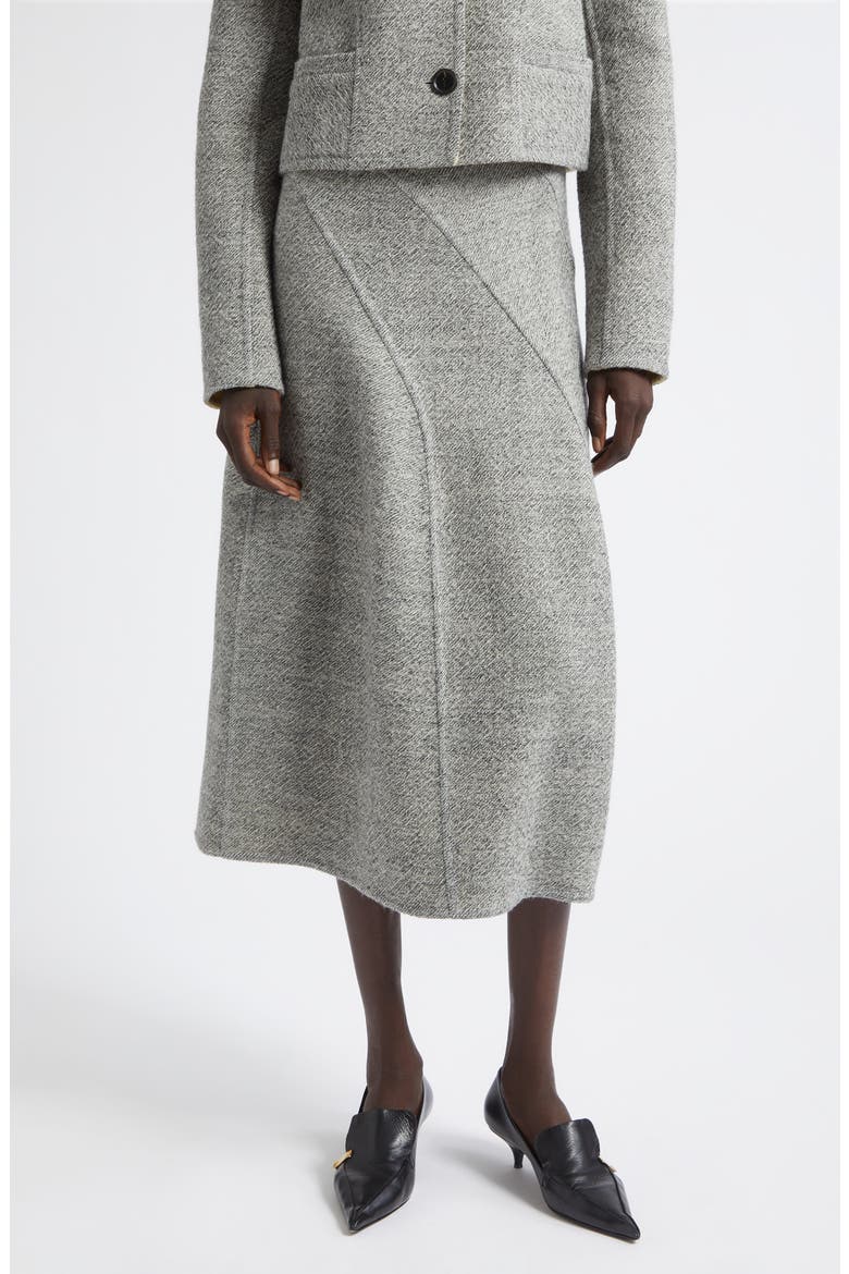 Gaelle Double Face Melange Midi Skirt, Main, color, TAHINI MULTI