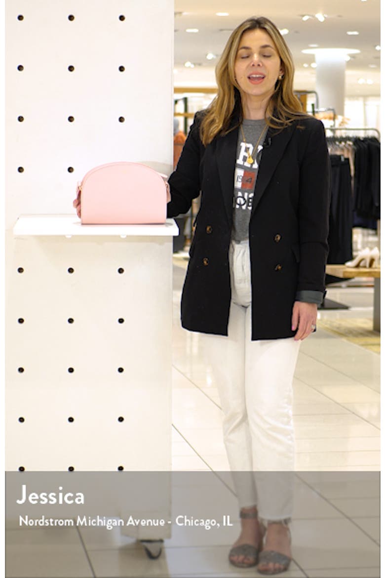 Sac Demi Lune Leather Crossbody Bag video