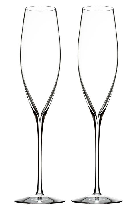 Elegance Set of 2 Fine Crystal Champagne Flutes