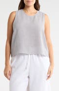Renee C Stripe Sleeveless Cotton Top