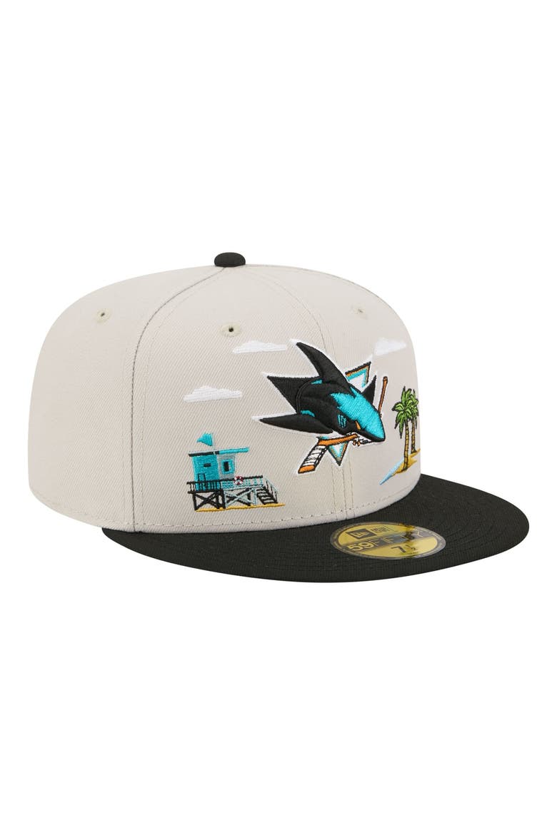 Men's New Era  Tan/Black San Jose Sharks Localized City Icon 59FIFTY Fitted Hat, Alternate, color, Tan