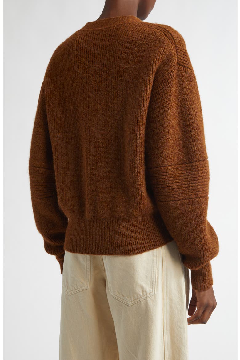 Thelma Rib Baby Alpaca Blend Cardigan, Alternate, color, CARAMEL